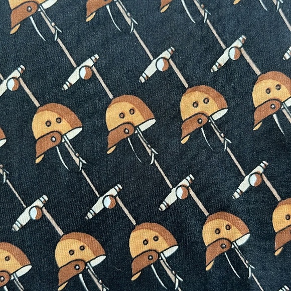 Vintage Gucci Polo Motif Silk Scarf in Black Brown and Tan - Picture 6 of 10